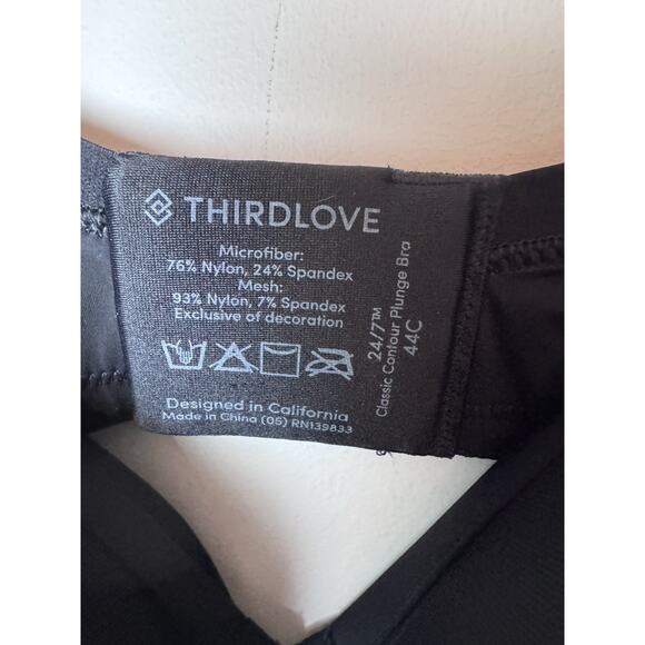 Thirdlove Classic Contour Plunge Bra Black Size 44C - Picture 4 of 13